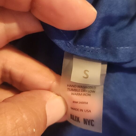 New Alix NYC Clay Poplin Shirt Dress in Cobalt Size Small - Picture 9 of 13